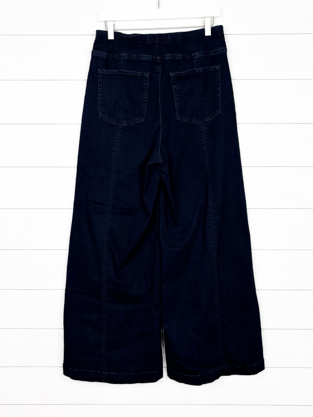 Universal Standard Wide Leg Pull On Jeans Stretch Dark Wash Denim 10 12 - Picture 3 of 10